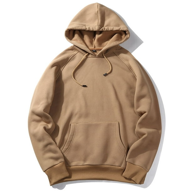Mens Plain Coloured Pullover Hoodie Fleece Jacket Hooded Tops Hoody Sweatshirt
